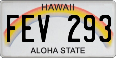 HI license plate FEV293