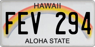 HI license plate FEV294