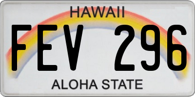 HI license plate FEV296