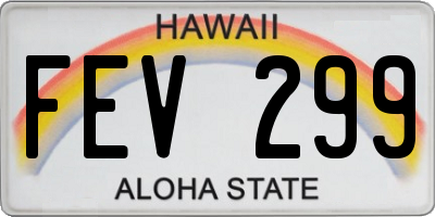 HI license plate FEV299