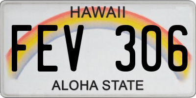 HI license plate FEV306