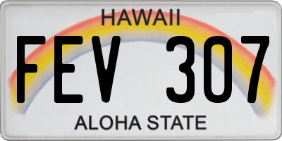 HI license plate FEV307
