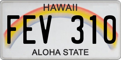 HI license plate FEV310