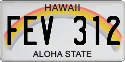 HI license plate FEV312
