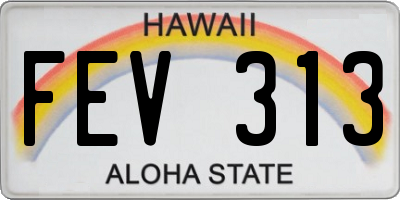 HI license plate FEV313