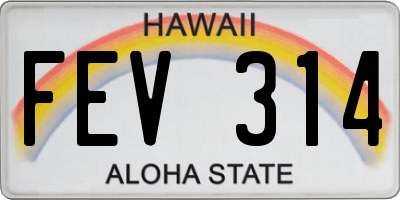 HI license plate FEV314