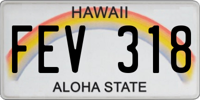 HI license plate FEV318