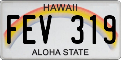 HI license plate FEV319