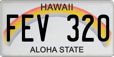 HI license plate FEV320