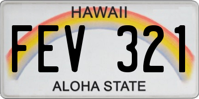 HI license plate FEV321