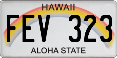 HI license plate FEV323