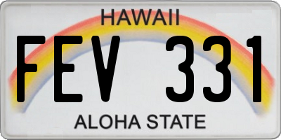 HI license plate FEV331
