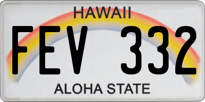 HI license plate FEV332