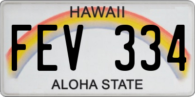HI license plate FEV334