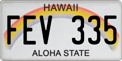 HI license plate FEV335