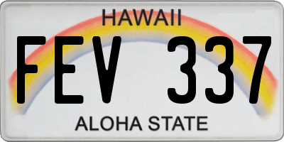 HI license plate FEV337