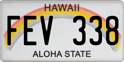 HI license plate FEV338