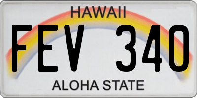 HI license plate FEV340