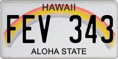 HI license plate FEV343