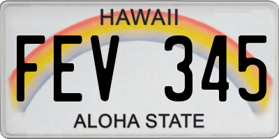 HI license plate FEV345