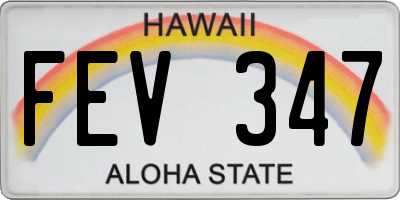 HI license plate FEV347