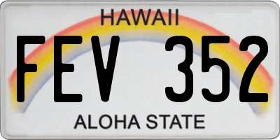 HI license plate FEV352