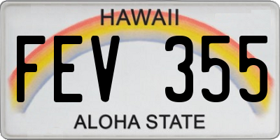 HI license plate FEV355