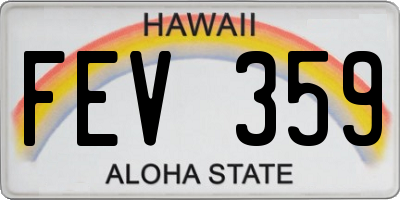 HI license plate FEV359