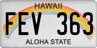 HI license plate FEV363
