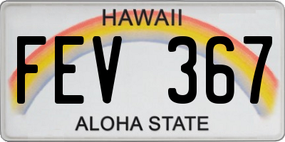 HI license plate FEV367