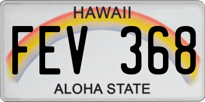 HI license plate FEV368