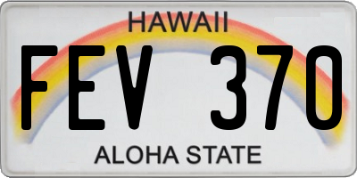 HI license plate FEV370