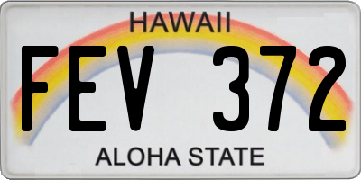 HI license plate FEV372