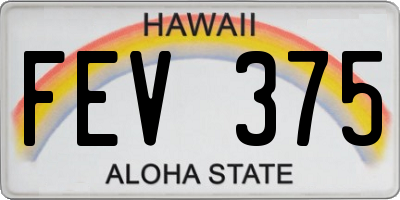 HI license plate FEV375