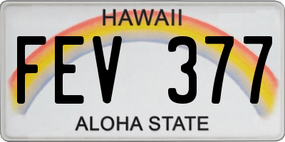 HI license plate FEV377