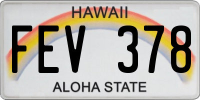 HI license plate FEV378