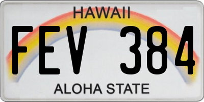 HI license plate FEV384