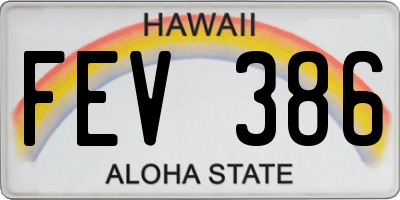HI license plate FEV386