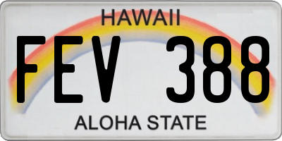 HI license plate FEV388