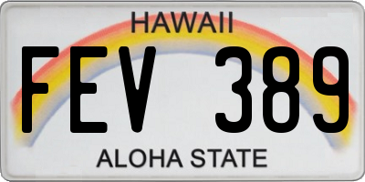 HI license plate FEV389