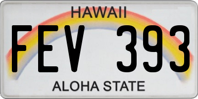 HI license plate FEV393