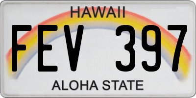 HI license plate FEV397