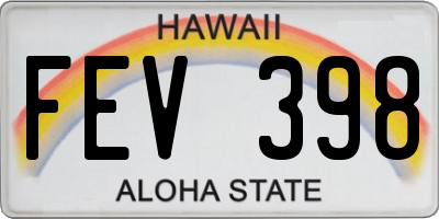 HI license plate FEV398