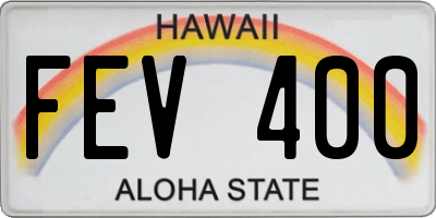 HI license plate FEV400