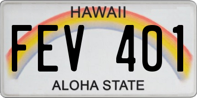 HI license plate FEV401