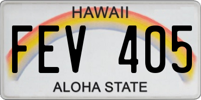 HI license plate FEV405