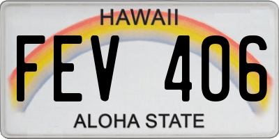 HI license plate FEV406