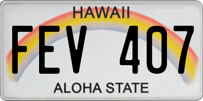HI license plate FEV407