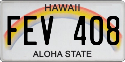 HI license plate FEV408
