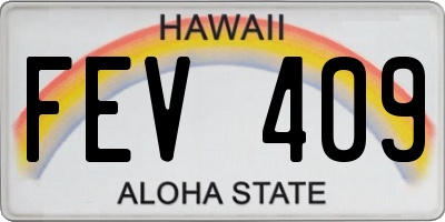 HI license plate FEV409